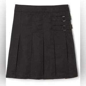 French Toast Girls Adjustable Waist Two-Tab Pleated-Front Scooter Skirt Black 18